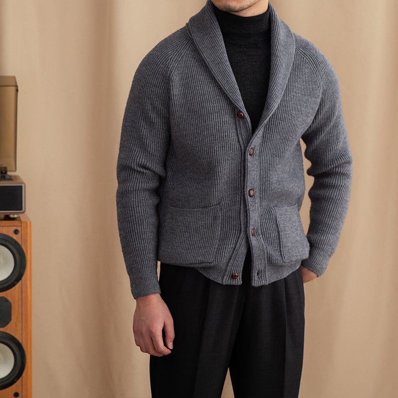 Elegant gebreid herenvest met klassieke revers - Davide