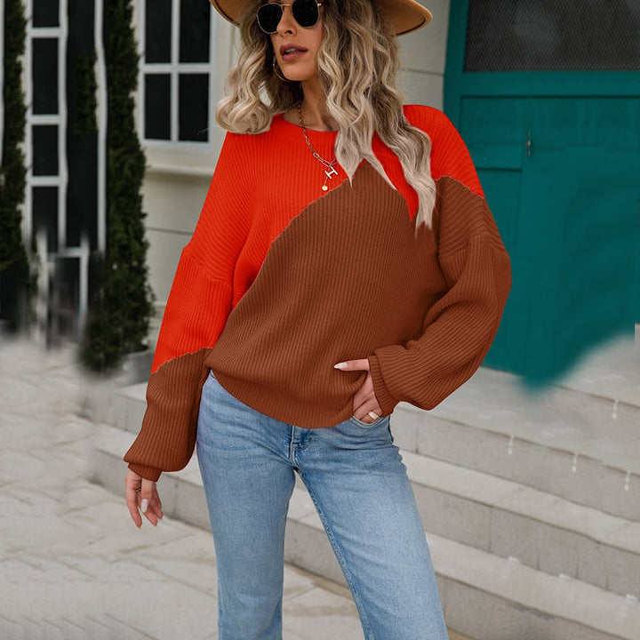 Gebreide damestrui in twee kleuren - Alvéra