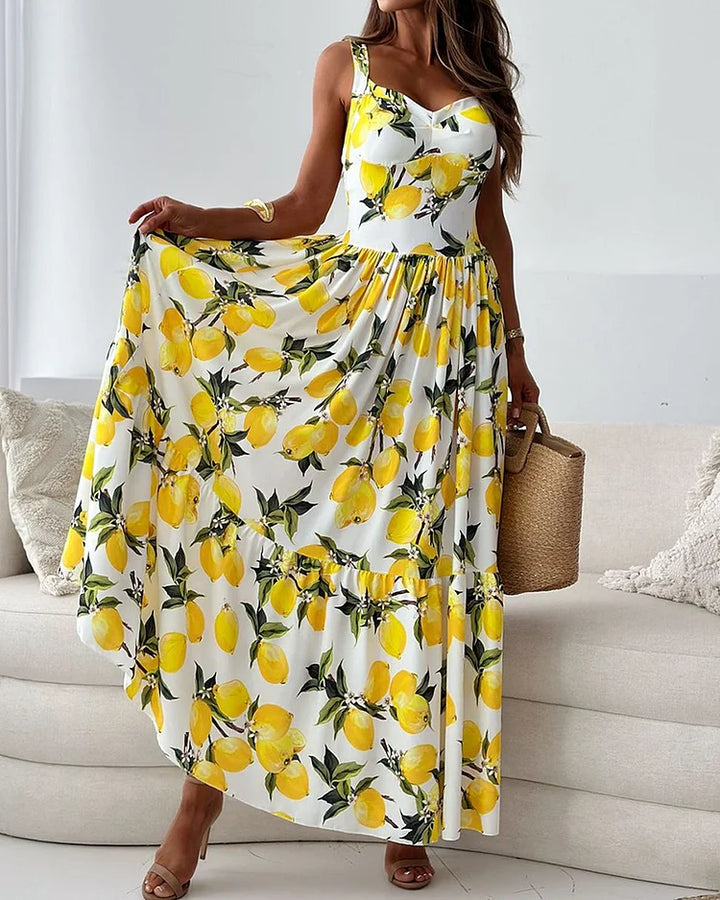 Madeline - Lange jurk met bloemenprint
