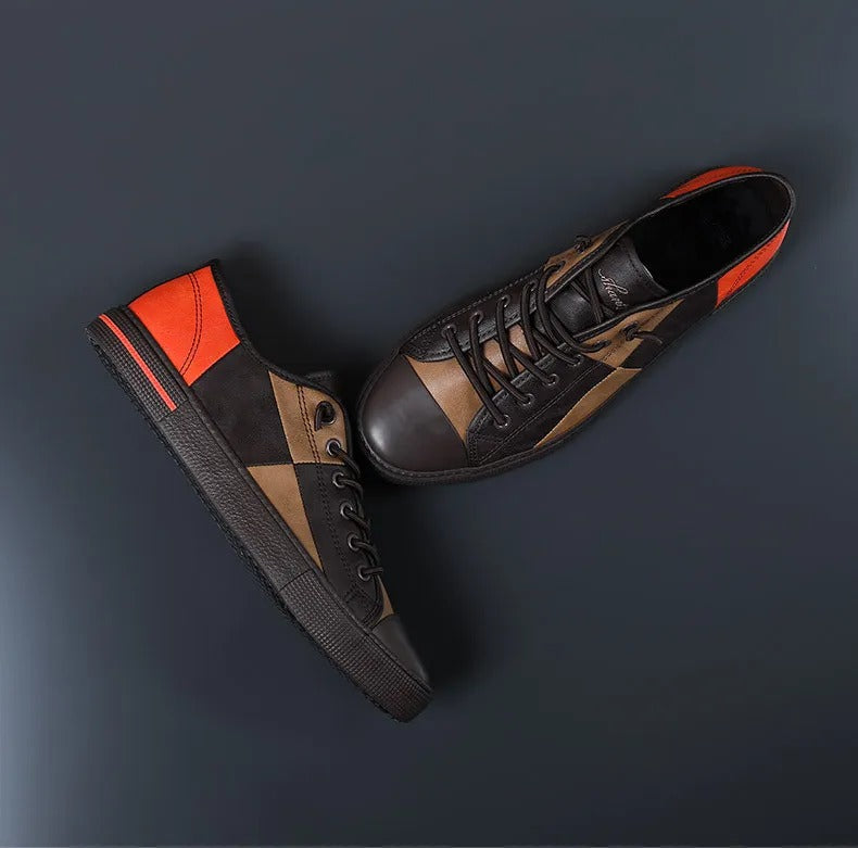 Casual zwart leren sportschoenen voor heren - Tomás