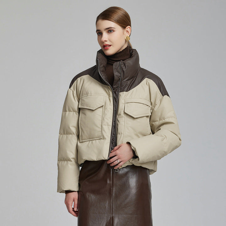 Gewatteerd jack met leren effect voor dames - Édrine