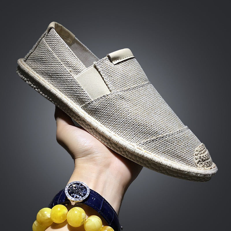 Donkergrijze ademende canvas herenschoenen - Dorian