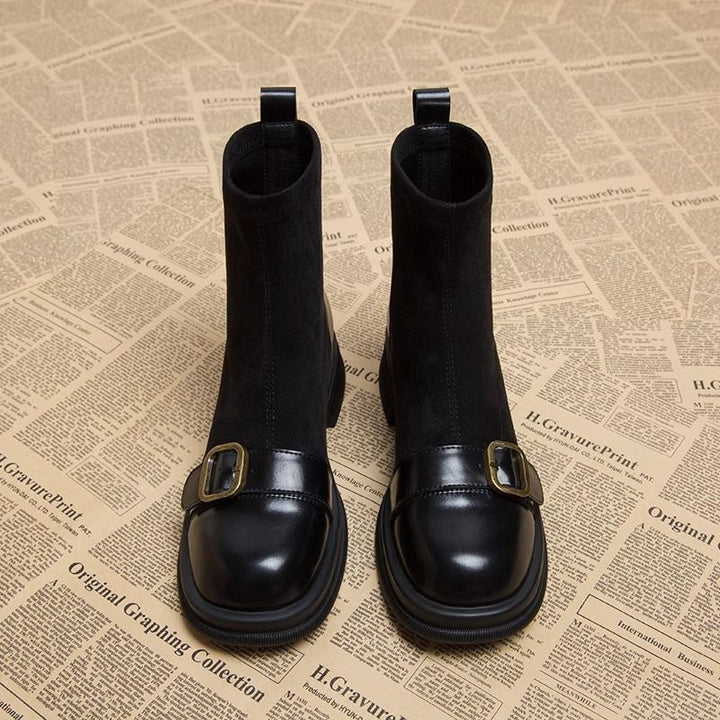 Enkellaarsjes nauwsluitend silhouet decoratieve gesp - Rebeca