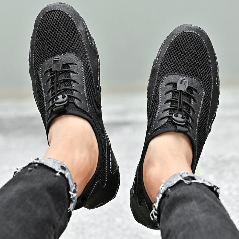 Ademende herentrainers van mesh in casual design - Elías