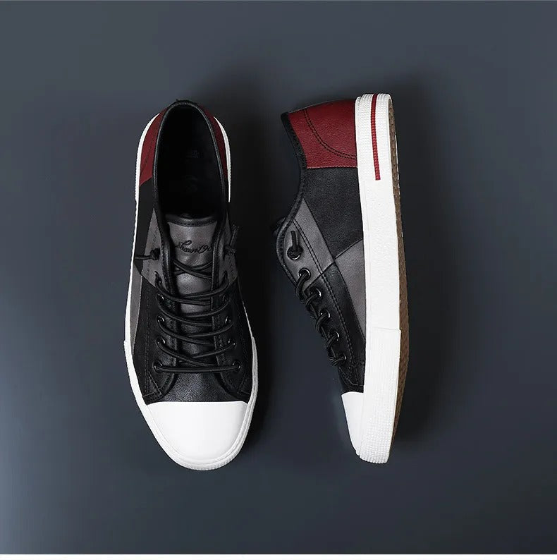 Casual zwart leren sportschoenen voor heren - Tomás