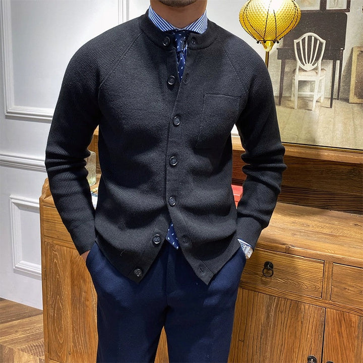 Premium gebreid herenvest met ronde hals - Darien