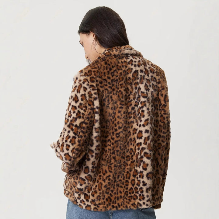 Jas met revers met luipaardprint - Mireille
