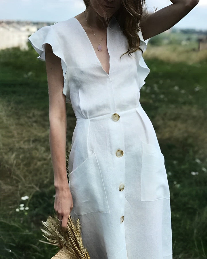 Amy Vintage jurk met franje mouwen