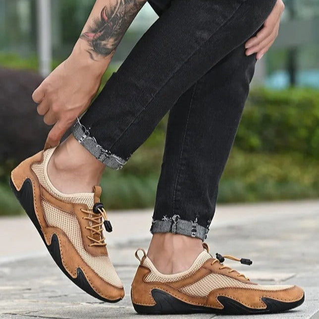 Ademende herentrainers van mesh in casual design - Elías