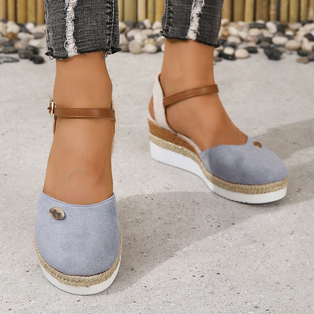 Sleehakken in canvas voor dames met verstelbaar espadrillebandje - Clara