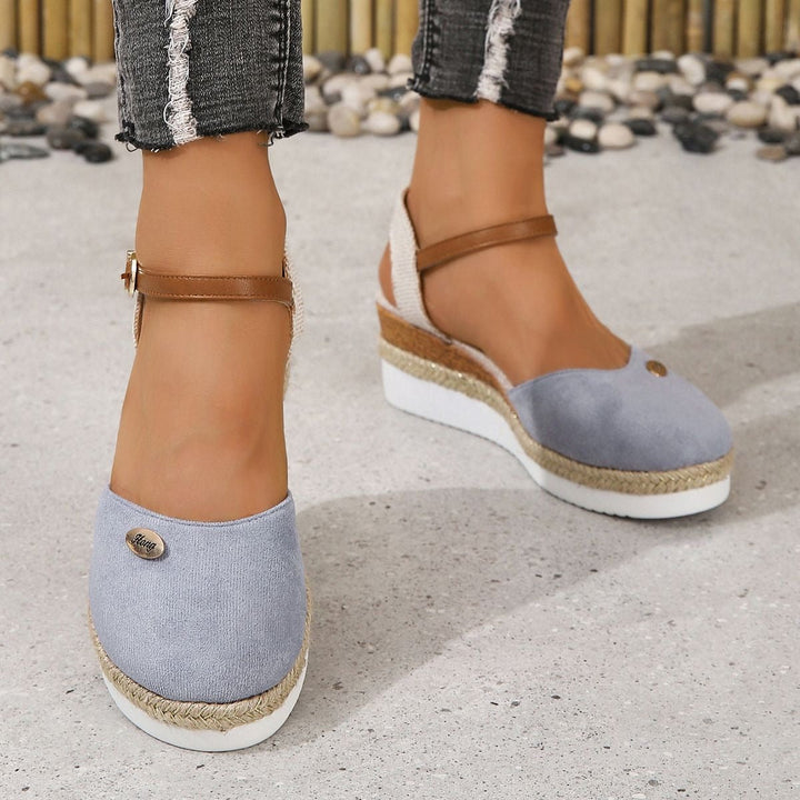Sleehakken in canvas voor dames met verstelbaar espadrillebandje - Clara