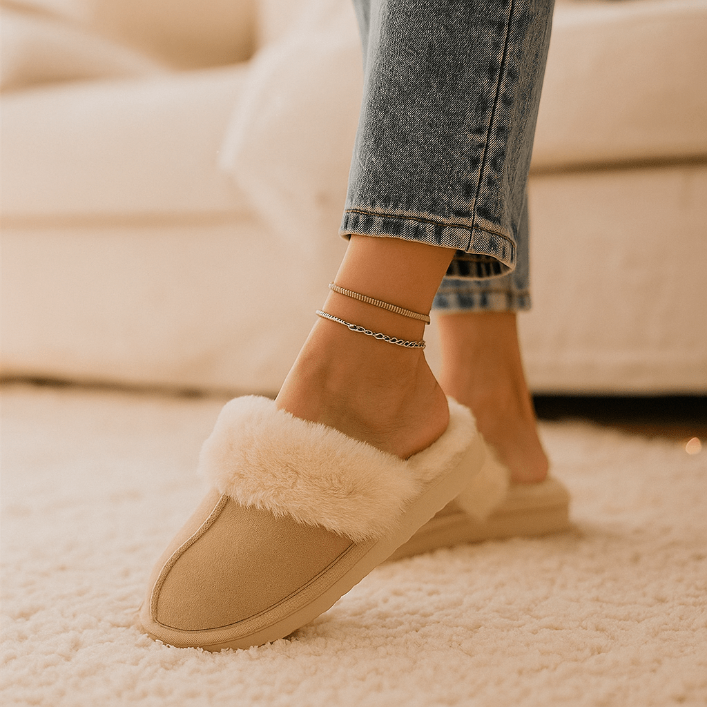 Damesslippers met pluche-effect - Savelle