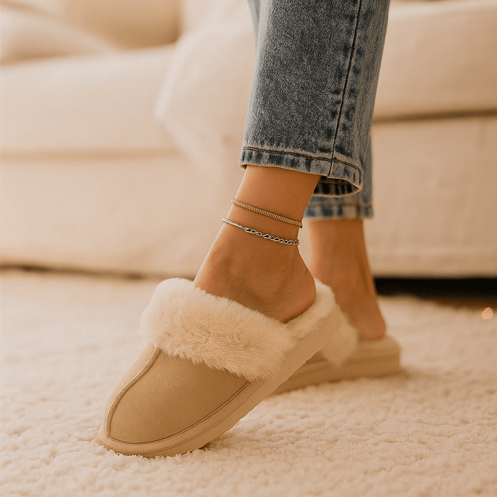 Damesslippers met pluche-effect - Savelle