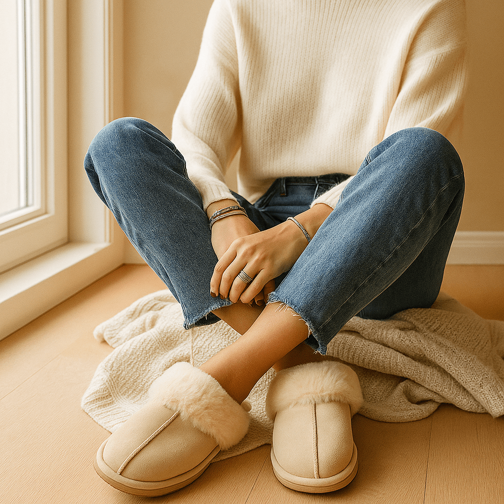 Damesslippers met pluche-effect - Savelle