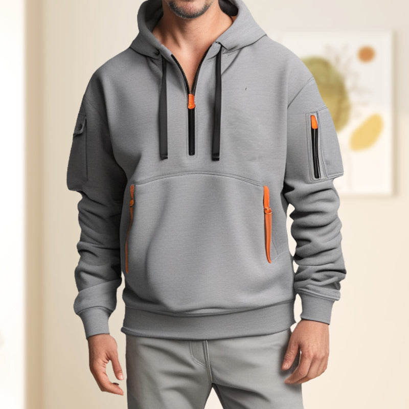 Heren sweatshirt met capuchon en zakken - Cesar