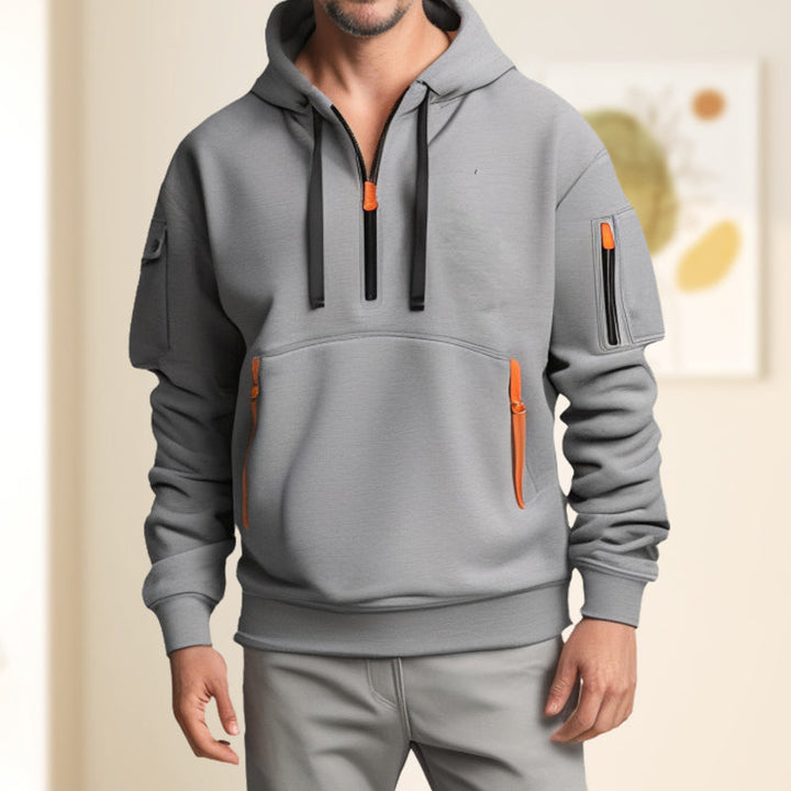 Heren sweatshirt met capuchon en zakken - Cesar