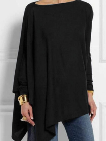 Mery - Modieuze poncho met asymmetrie