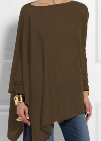 Mery - Modieuze poncho met asymmetrie