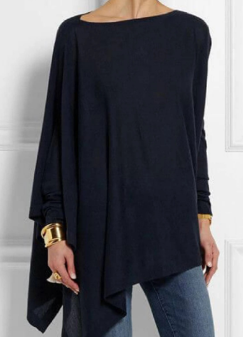 Mery - Modieuze poncho met asymmetrie