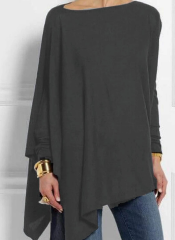 Mery - Modieuze poncho met asymmetrie