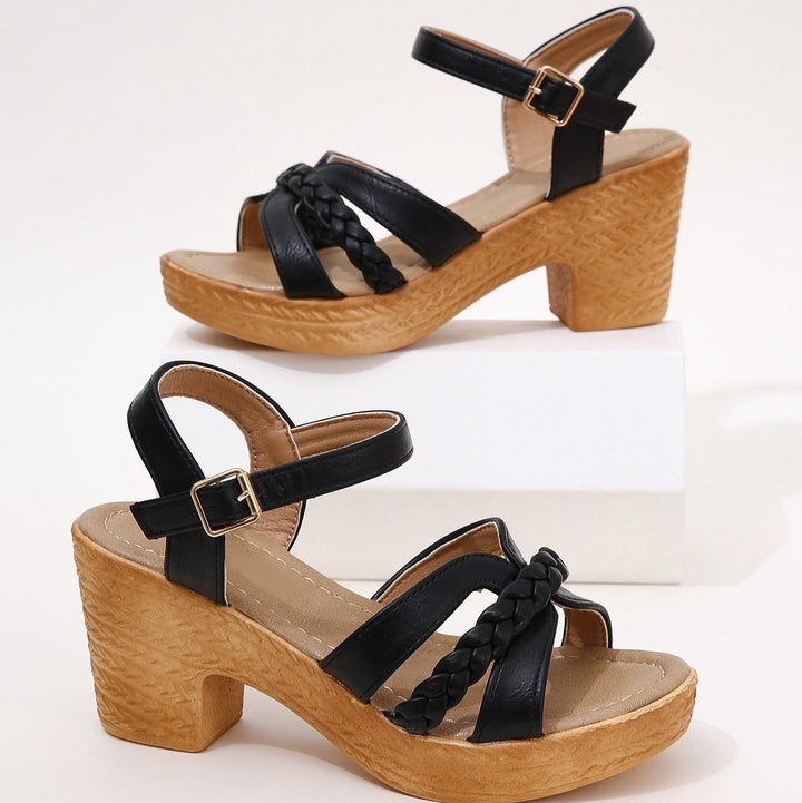 Sandalen met middenhak en vlecht - Aveline