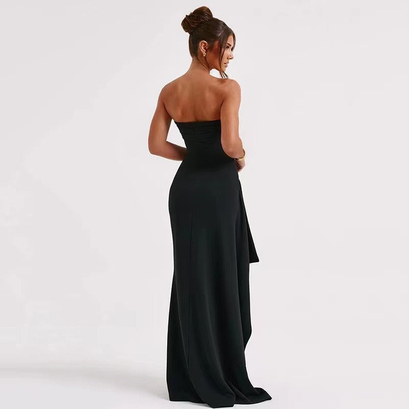 Elegante lange damesjurk met hoge split - Noémie