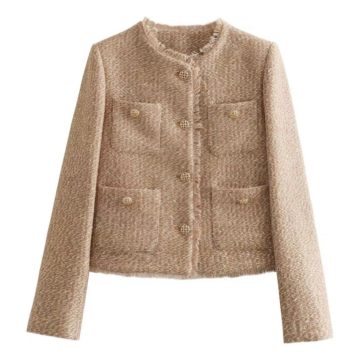 Klassiek tweed damesjack met dubbele borst - Heidy