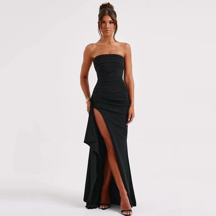 Elegante lange damesjurk met hoge split - Noémie