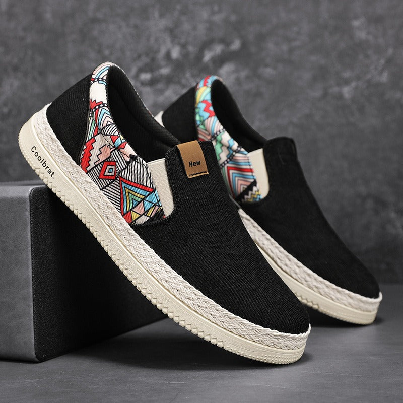 Casual herentrainers van canvas met etnische print - Edy