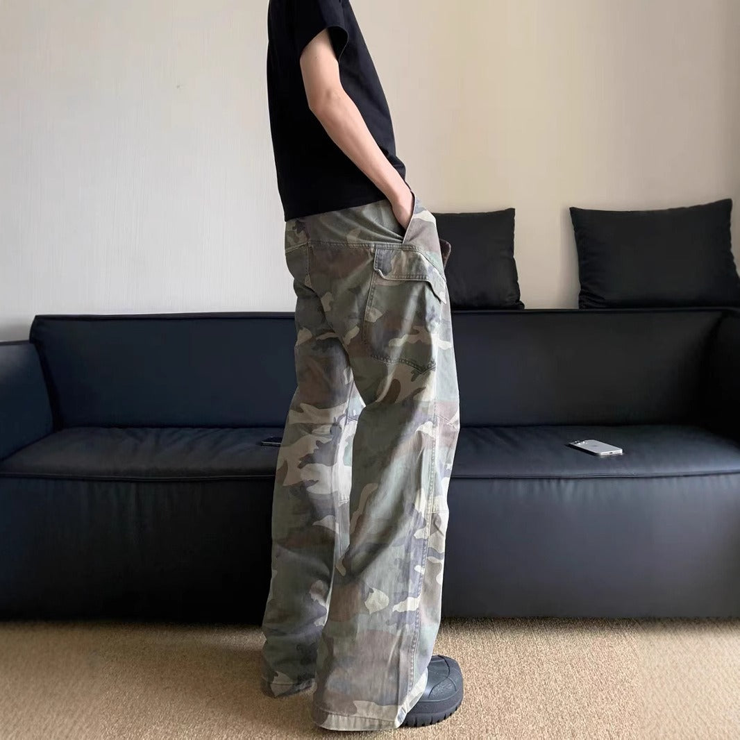 Cargo herenbroek met camouflageprint en wijde snit - Rodrigo