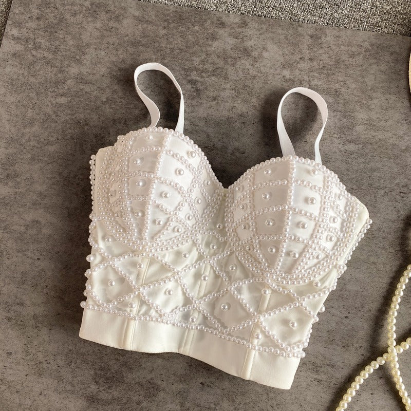 Dames bustier top met zwarte strass - Anastacia