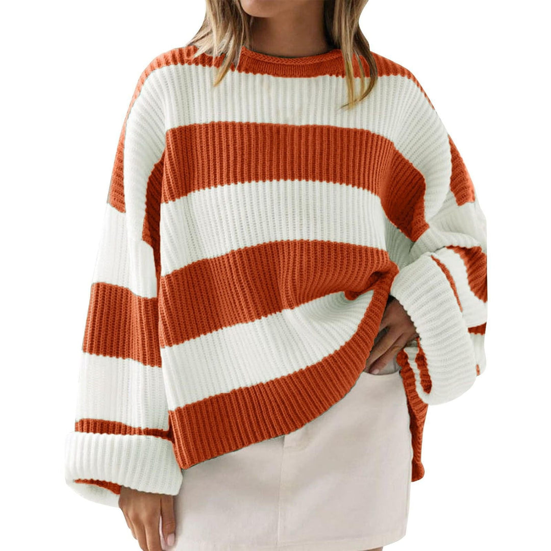 Geribde oversized trui met brede strepen - Eleanor