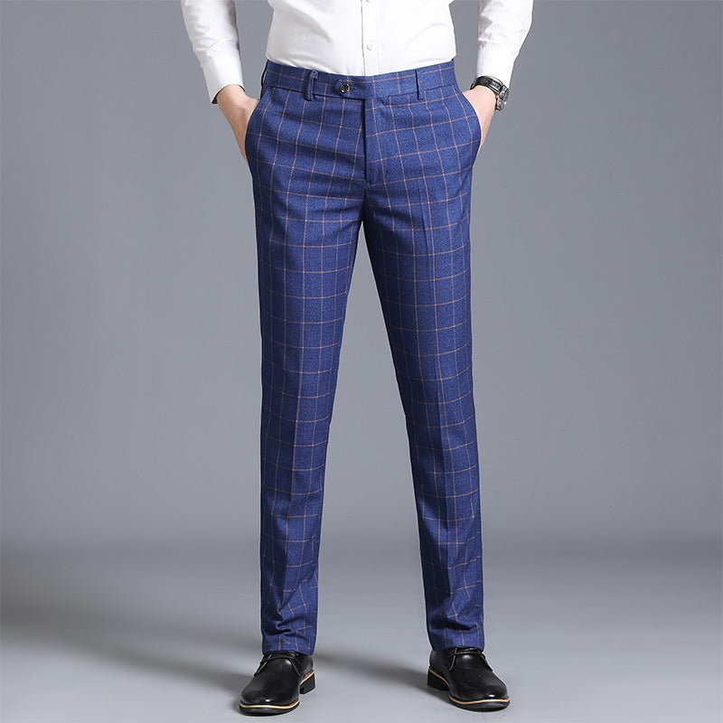 Formele geruite herenbroek in slim fit - Léon