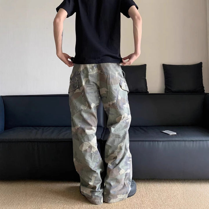 Cargo herenbroek met camouflageprint en wijde snit - Rodrigo