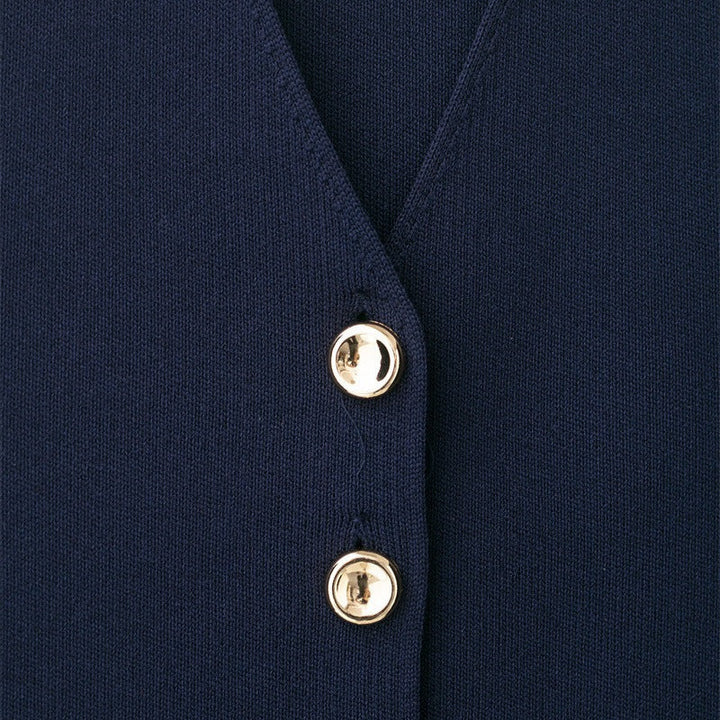 Damesgilet zonder mouwen met gouden knopen, getailleerd model - Saray