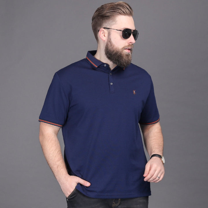 Klassiek katoenen piqué herenpoloshirt met contrasterende kraag - Henrik