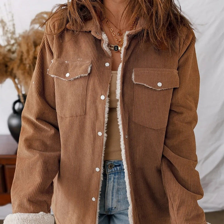 Gevoerd corduroy damesjack - Liora