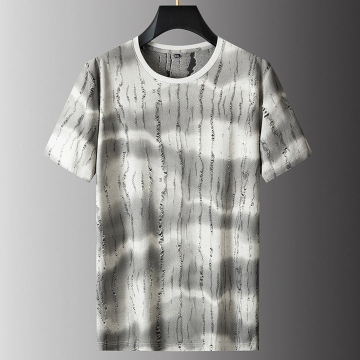 Heren-T-shirt met print en versleten effect - Gaspard