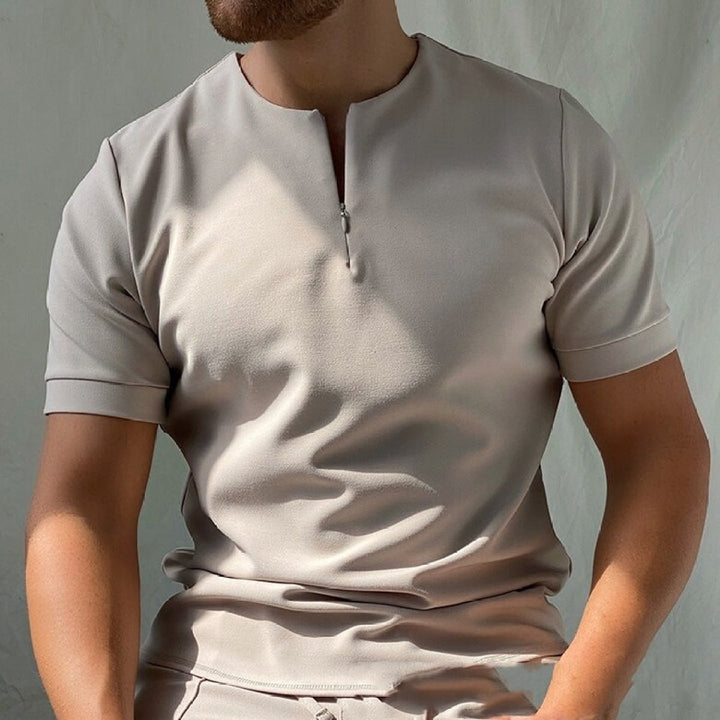 T-shirt met korte mouwen en ritssluiting - Elliot