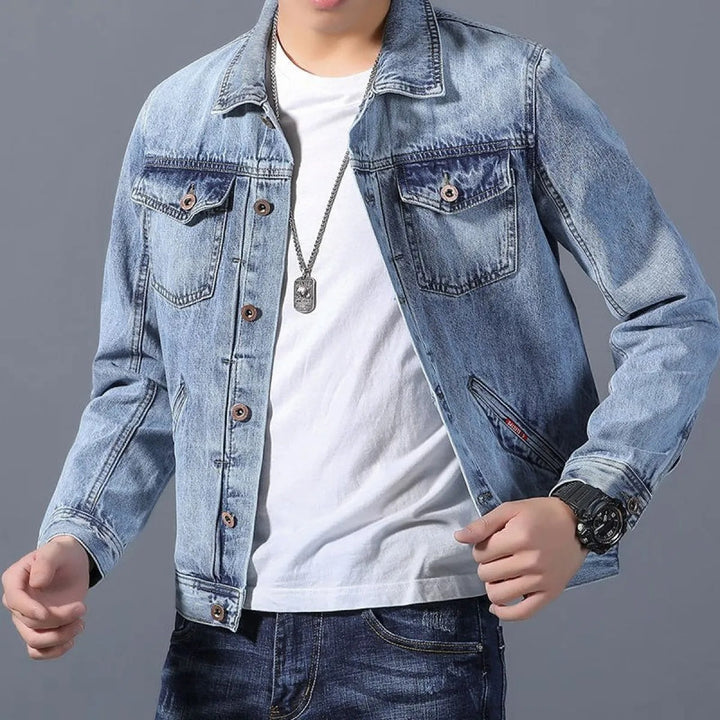 Klassiek denim herenjack met zakken aan de voorkant - Byron
