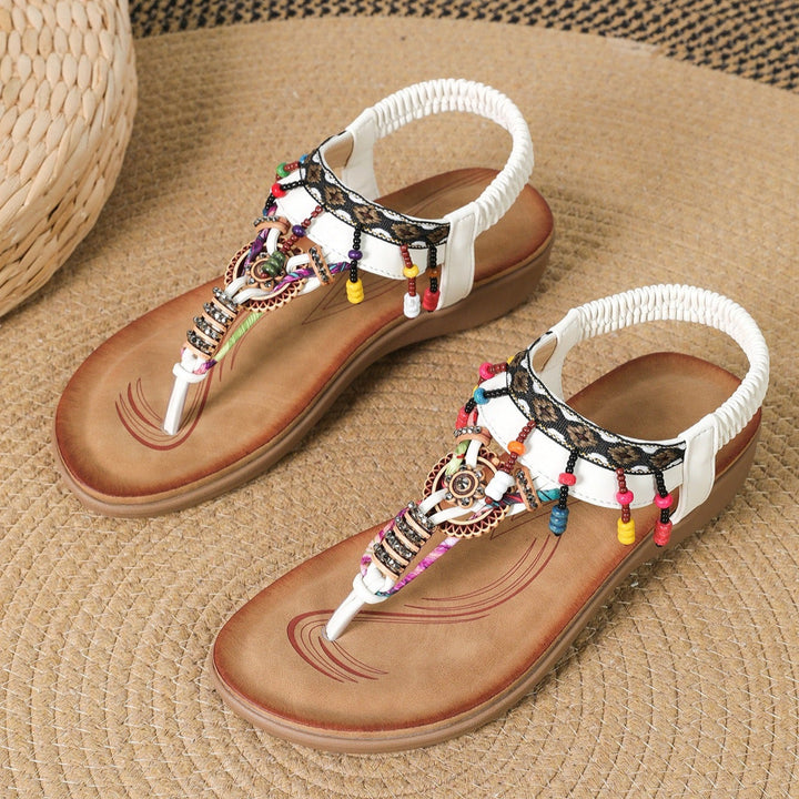 Boho stijl damessandalen met kralen - Adela