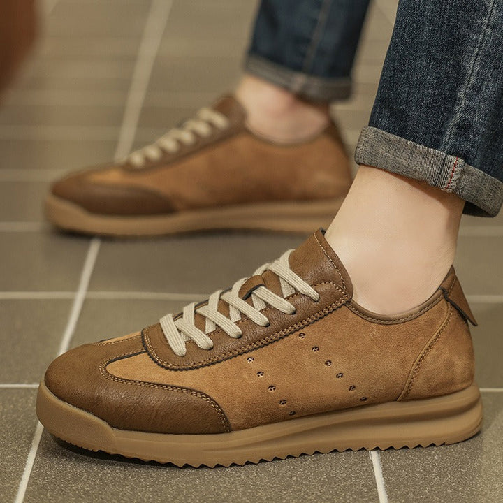 Herensneakers van suède en synthetisch leer met gekartelde zool - Cielo