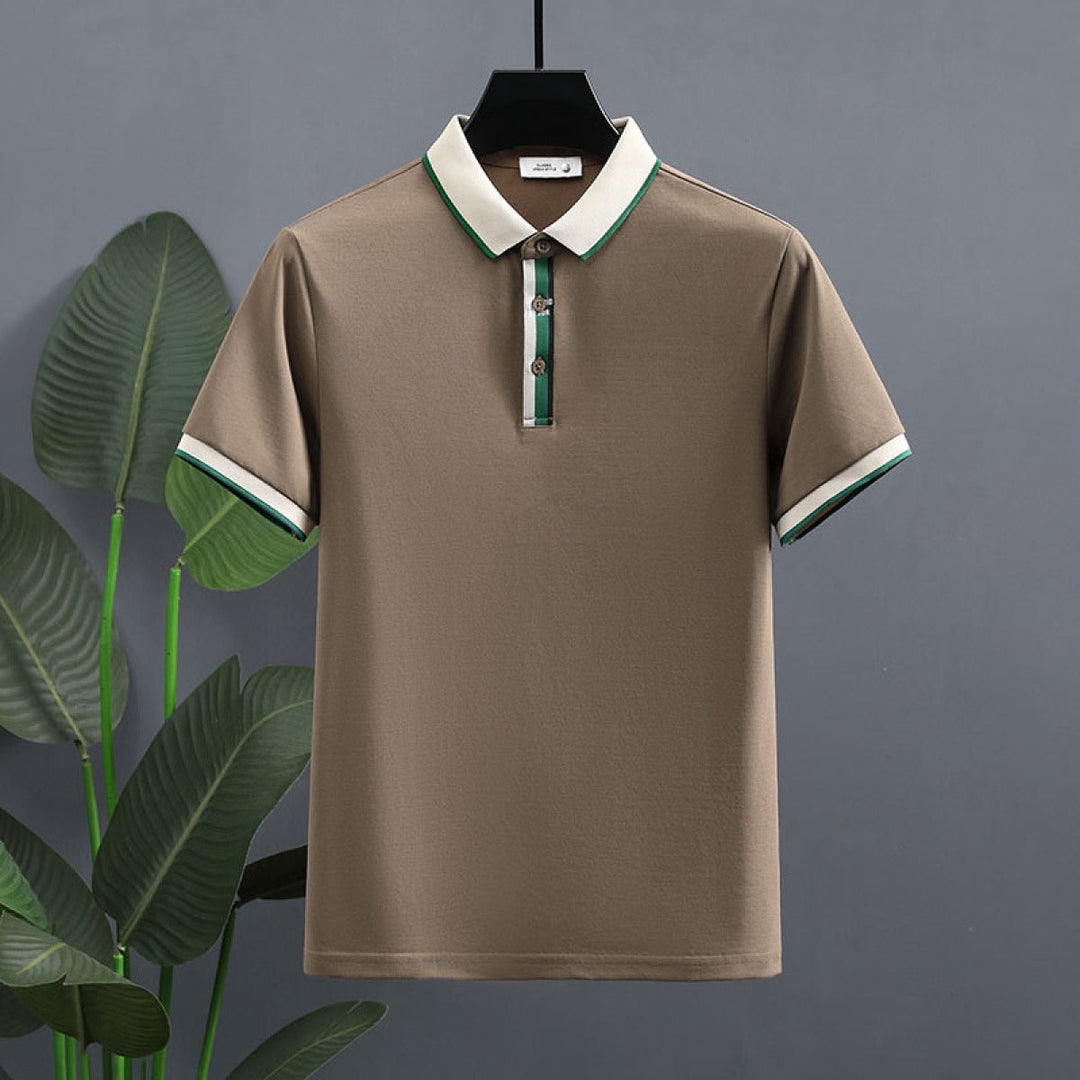 Katoenen contrastpolo voor heren klassieke stijl - Luis