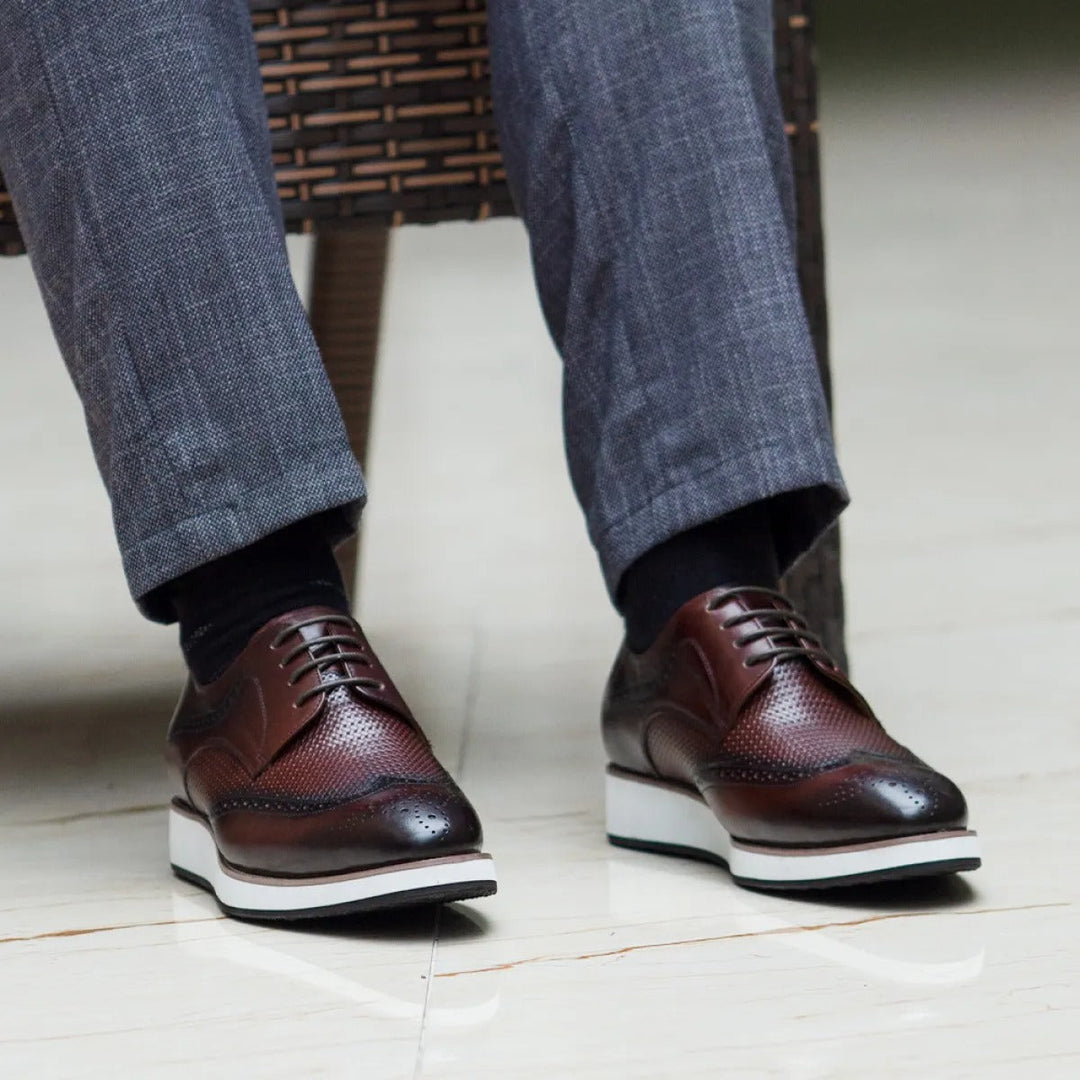 Opengewerkte leren herenschoenen klassieke stijl - Humberto
