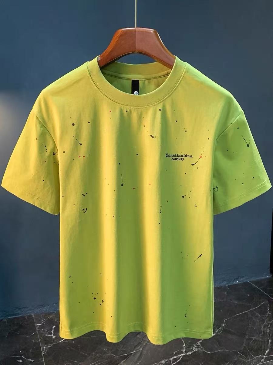 Katoenen heren-T-shirt met spetterprint in urban stijl - Dalvio