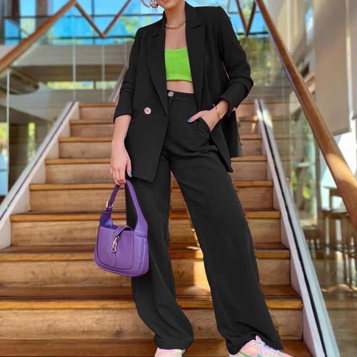 Conjunto pantalón mujer estilo blazer pernera ancha - Venecia
