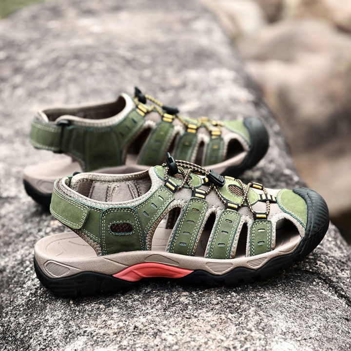 Orthopedische herensandalen outdoor multistripes met dempende zool sportief - Gaël