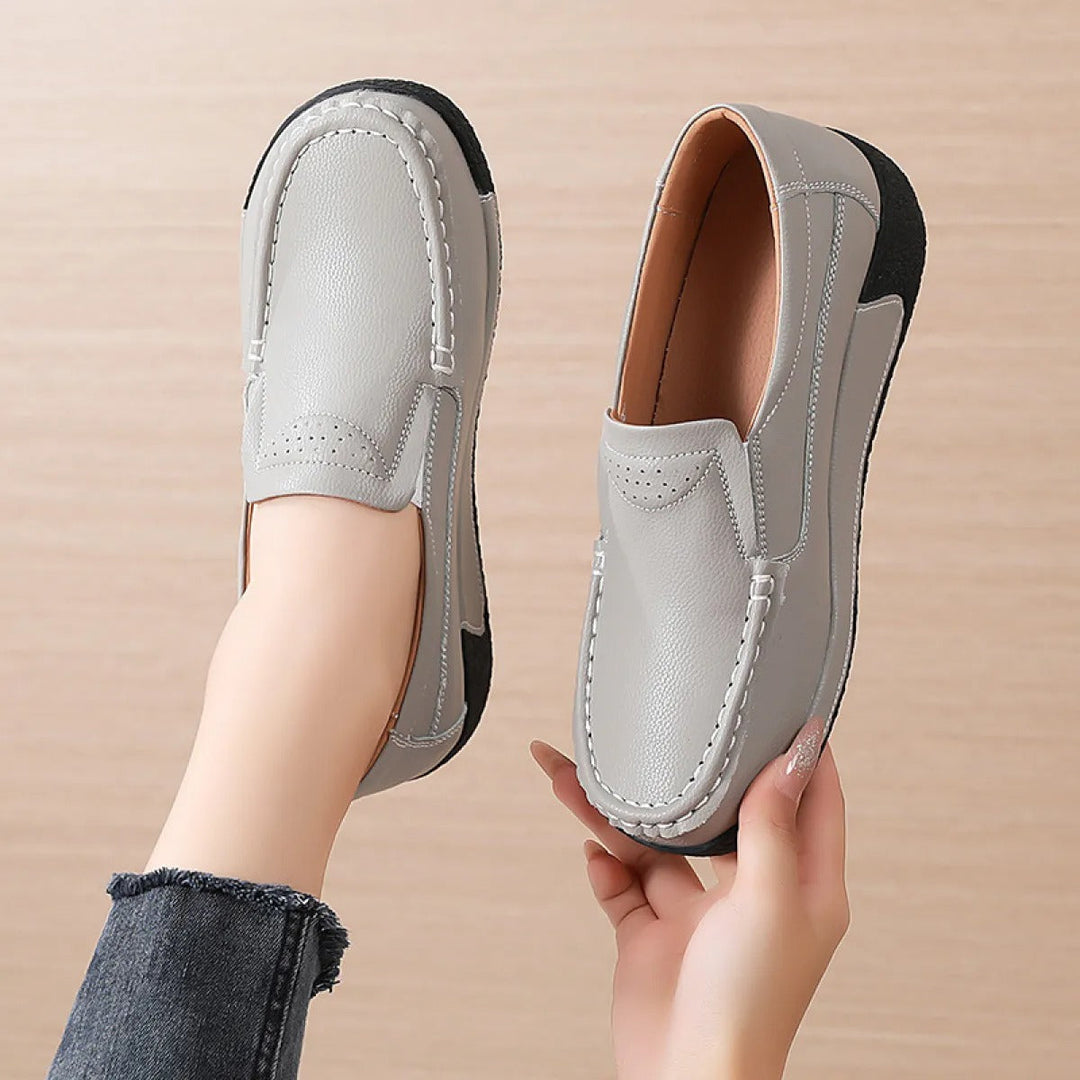 Damesschoenen in synthetisch leer met antislipzool in casual stijl - Angela