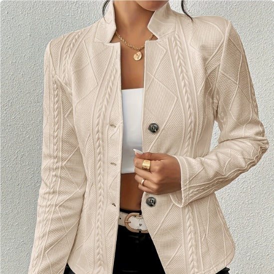 Gebreide blazer met elegant reliëf voor dames - Salma