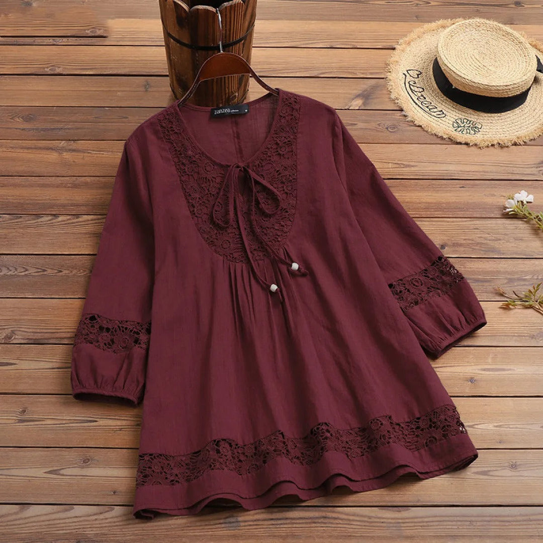 Damesblouse van kant met strik voor - Marena